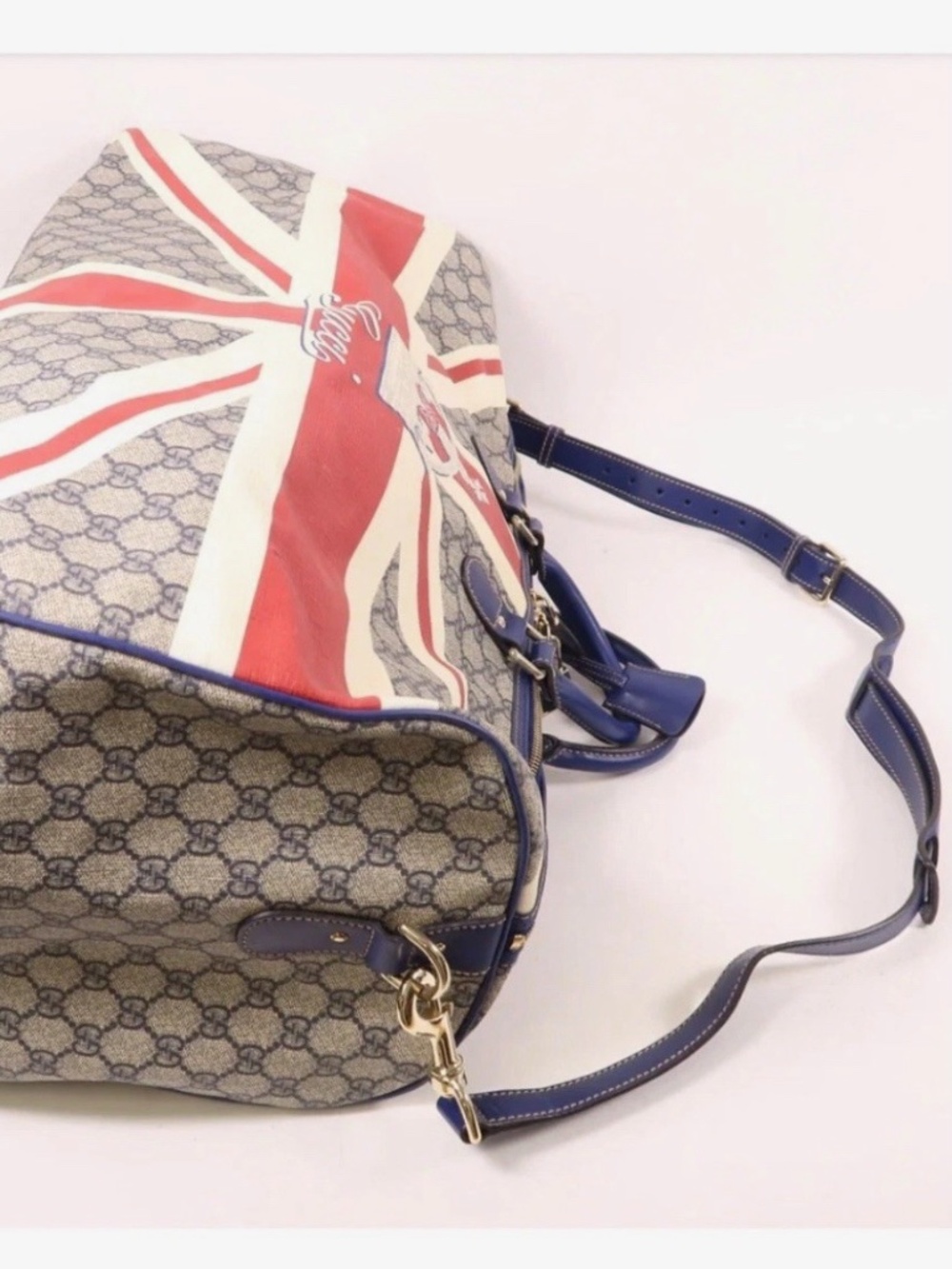 RARE Gucci Union Jack Boston Bag UK Flag 2009 Sloaney Bag London Exclusive - Picture 3 of 15